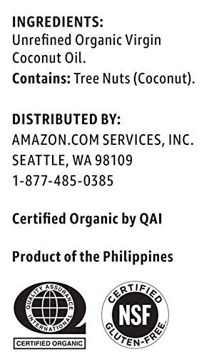 Amazon Brand - Happy Belly Organic Virgin Coconut Oil, 15 Fl Oz
