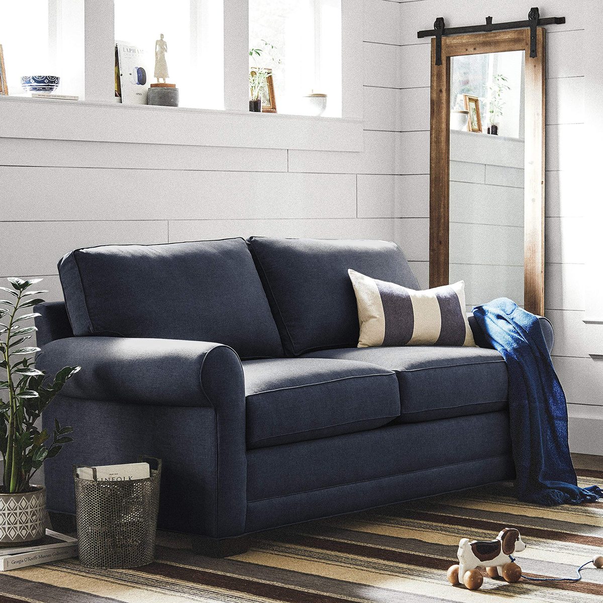 Amazon Brand – Stone & Beam Kristin Loveseat, 76"W, Indigo