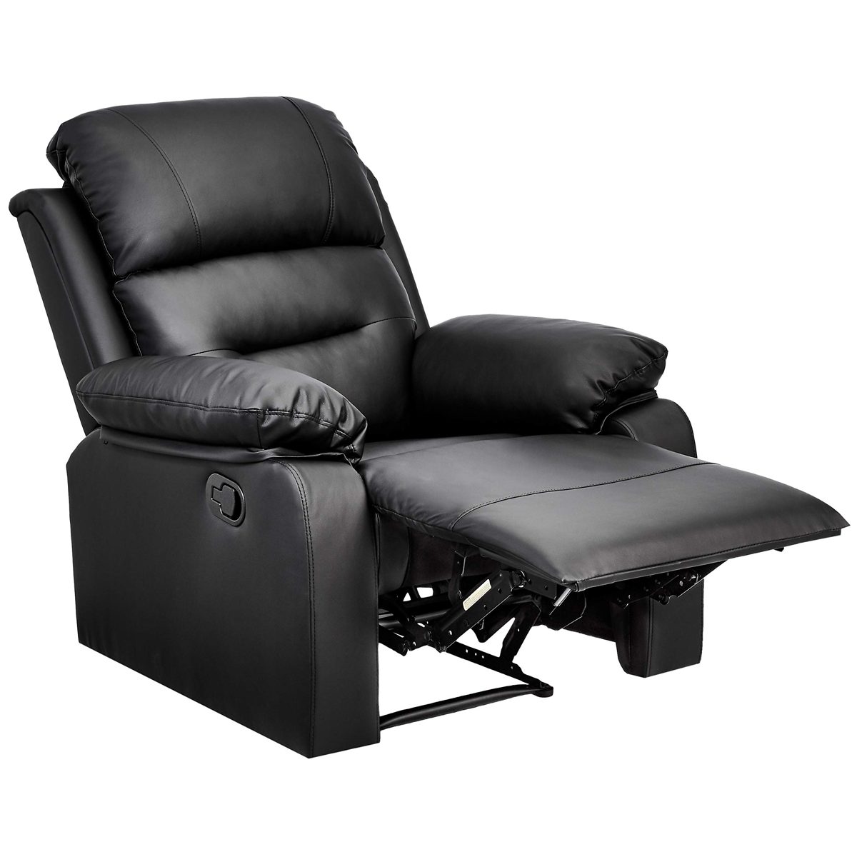 AmazonBasics Classic Faux Leather Extra Padded Recliner Chair - Black