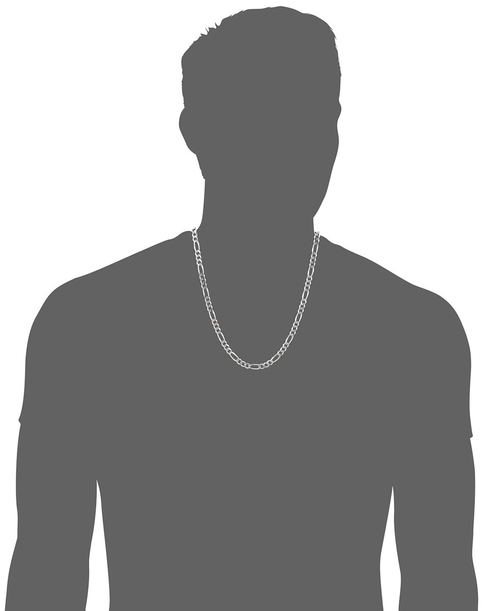 Men's Sterling Silver Italian 6.80mm Solid Figaro Link-Chain Necklace, 24"
