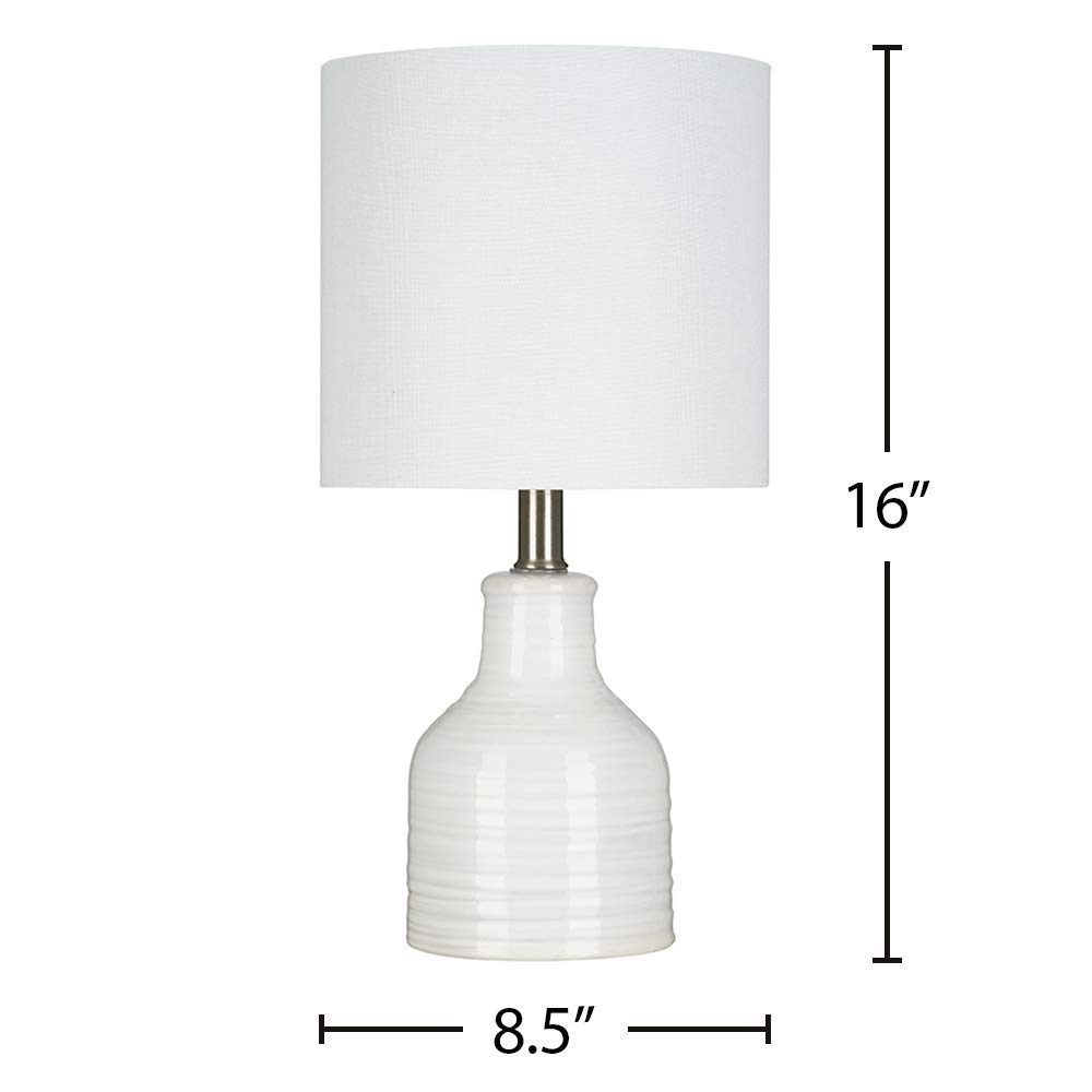 Amazon Brand – Stone & Beam Ceramic Table Lamp, Bulb Included, 16"H, White