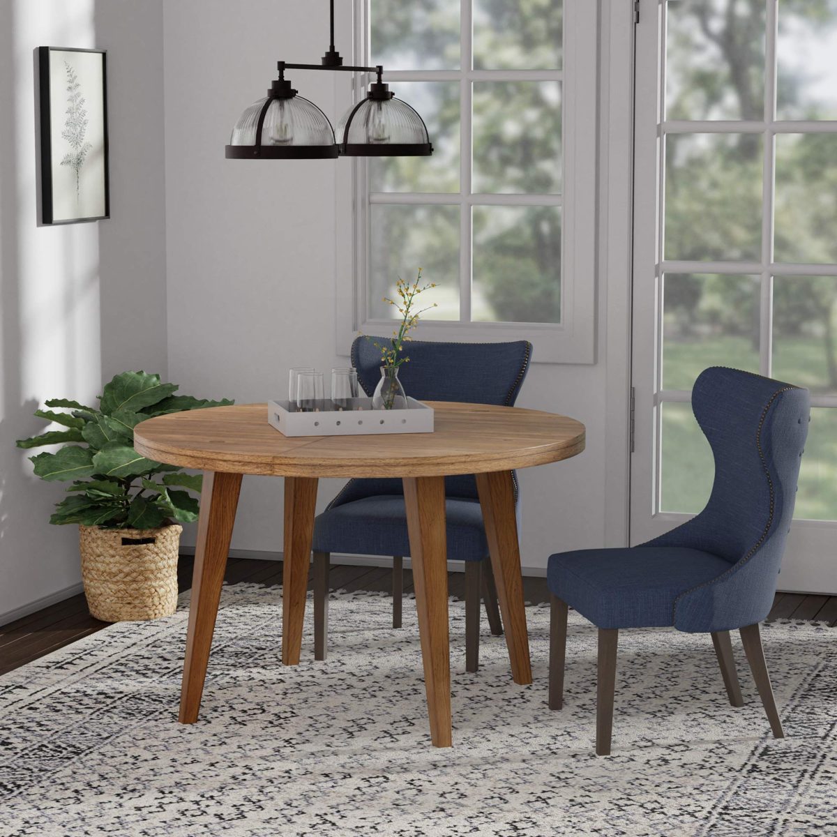 Amazon Brand – Stone & Beam Flanigan Curved-Back Upholstered Dining Chair, 24.4"W, Midnight