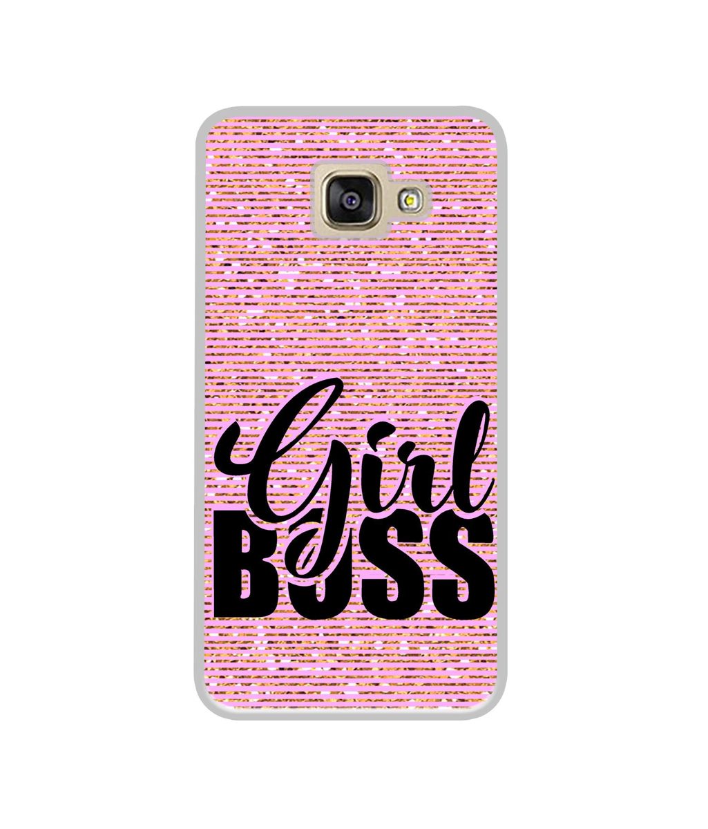 Amazon Brand - Solimo Designer Girl Boss On Pink Sparkle UV Printed Soft Back Case Mobile Cover for Samsung Galaxy A5 (2016)