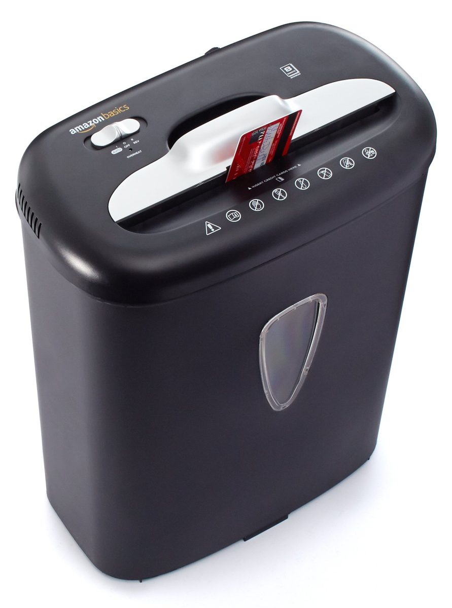 AmazonBasics 8-Sheet Cross Cut Paper and Credit Card Shredder
