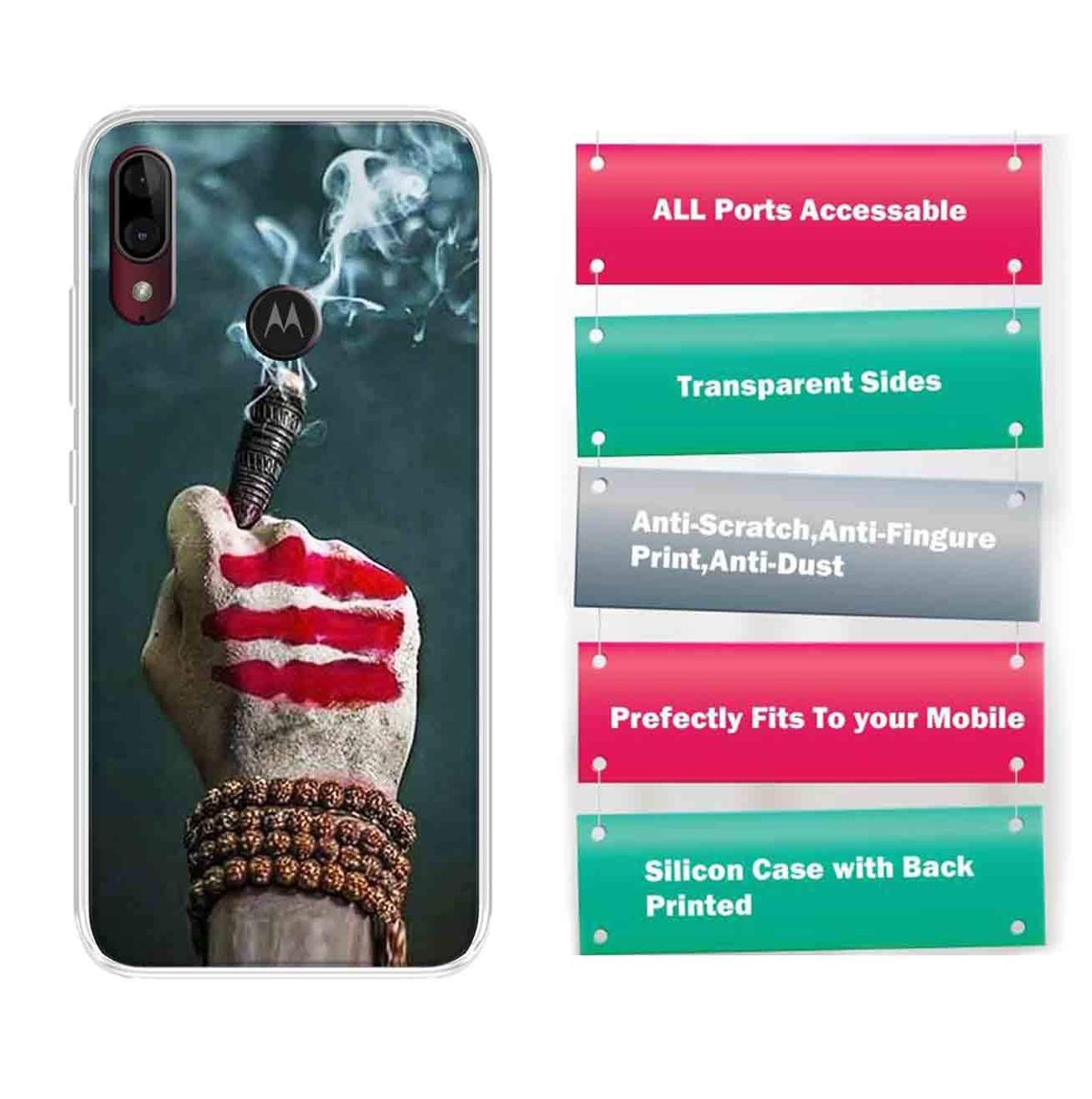 Amazon Brand - Solimo Designer Multicolor Shiva Printed Soft Back Case Mobile Cover for Motorola Moto E6s / Motorola Moto E6 Plus