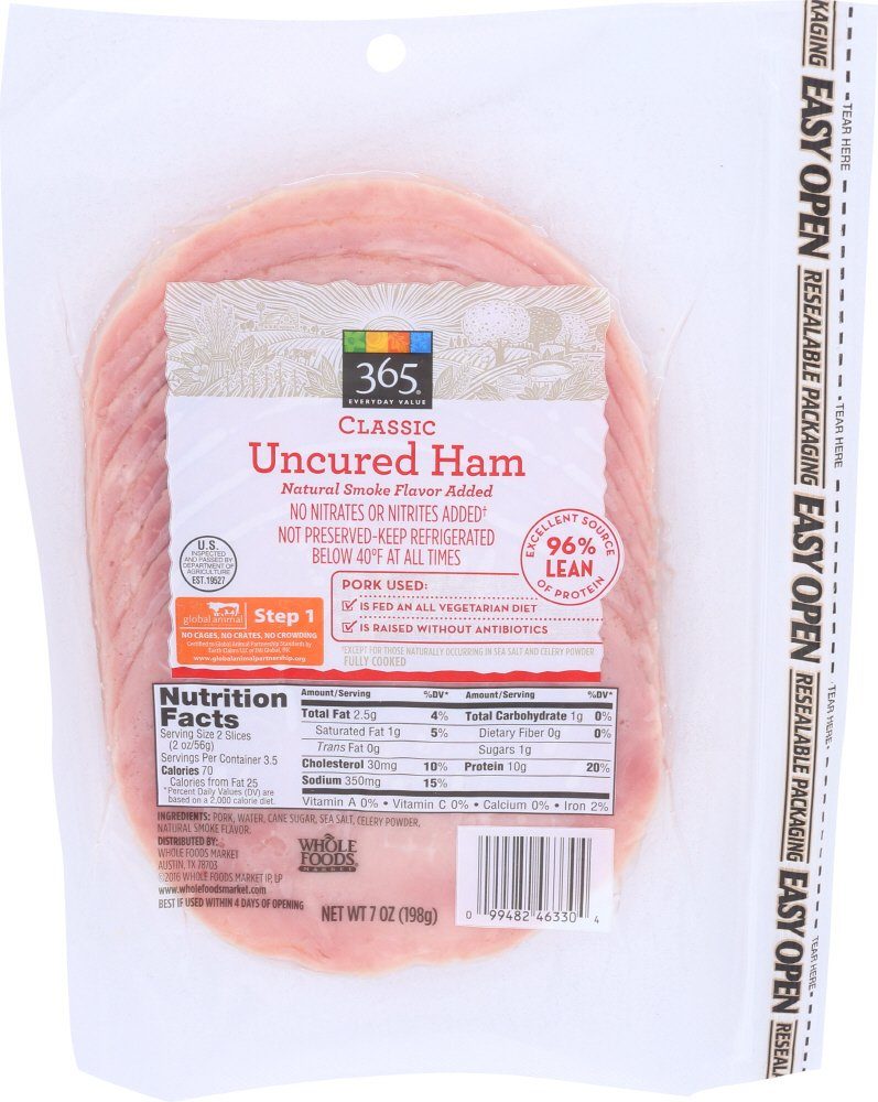 365 Everyday Value, Classic Uncured Ham, 7 oz