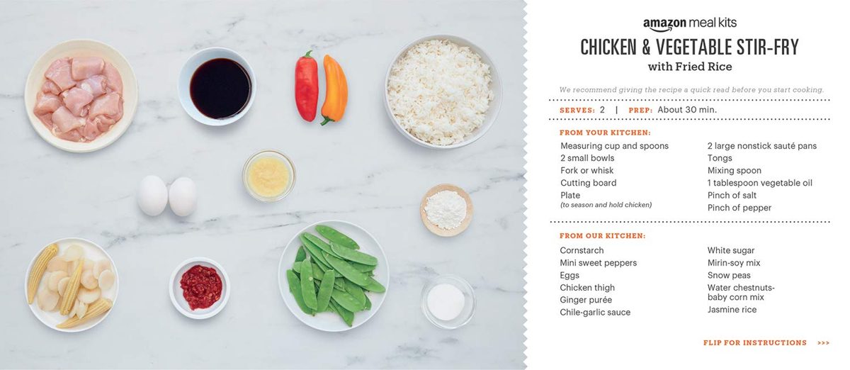 Amazon Meal Kits, Chicken & Vegetable Stir-Fry with Fried Rice, Serves 2