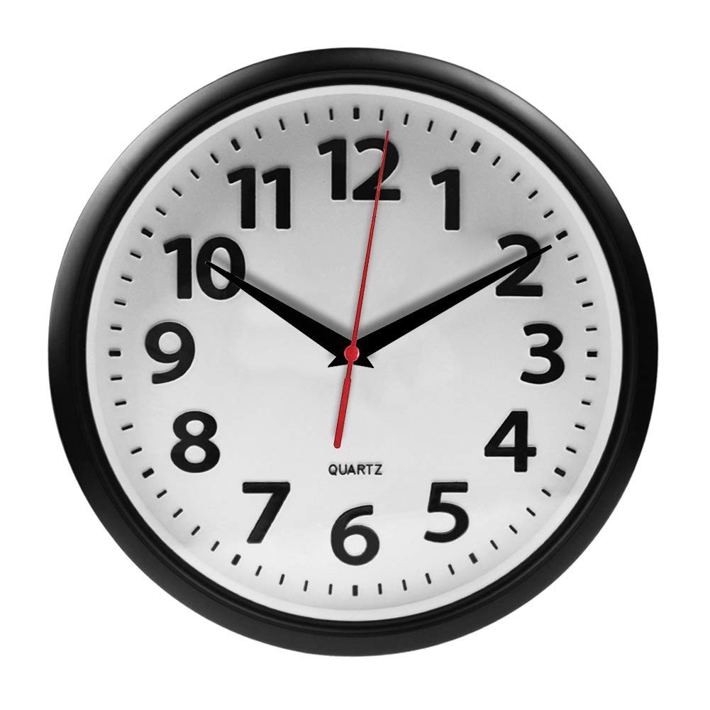 UMI. Essentials Silent Non Ticking Wall Clock, Black (Set of 2)