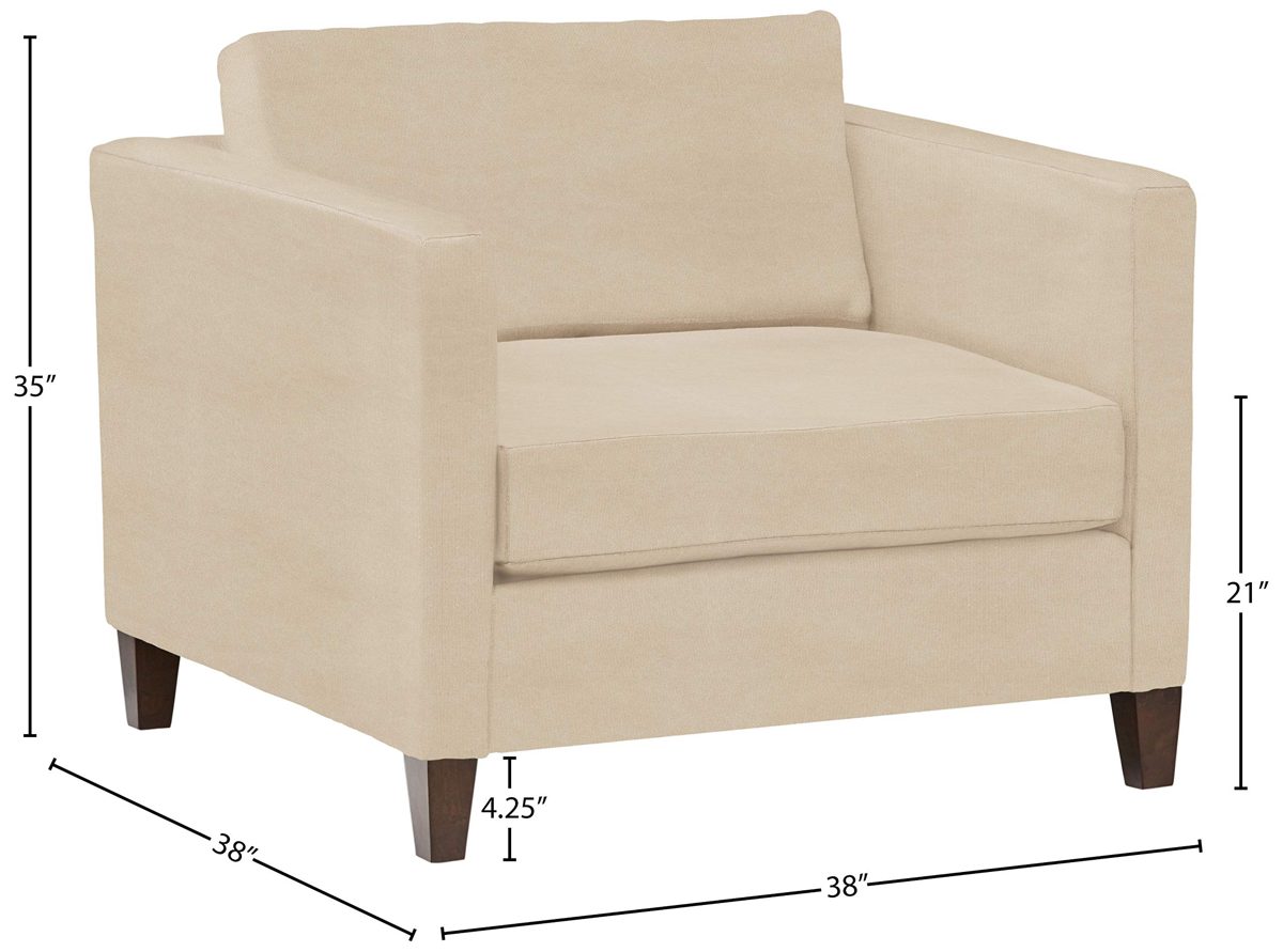 Amazon Brand – Stone & Beam Andover Modern Living Room Accent Chair, 38"W, Linen