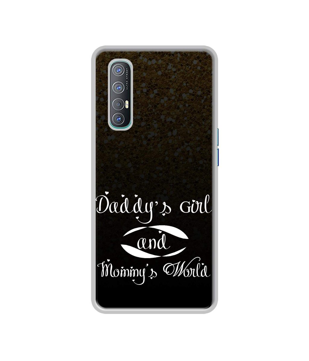 Amazon Brand - Solimo Designer Daddy's Girl and Mummy World UV Printed Soft Back Case Mobile Cover for Oppo Reno 3 Pro