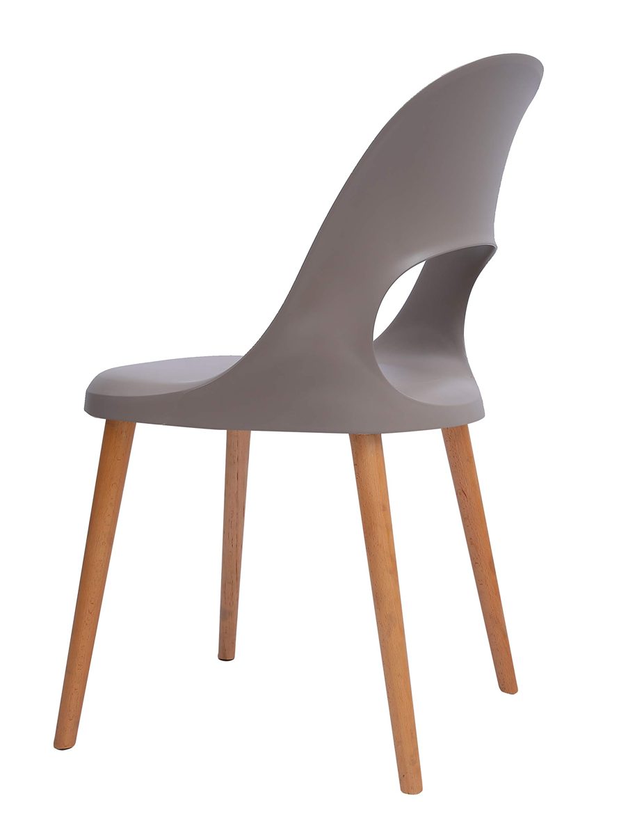 Amazon Brand - Rivet Henrik Modern Open-Back Plastic Dining Chair, 18.5"W, Mild Gray