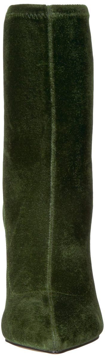 The Fix Women's Becca Pointed Toe Sock-Style Ankle Boot, Olive Stretch Velvet, 6 B US