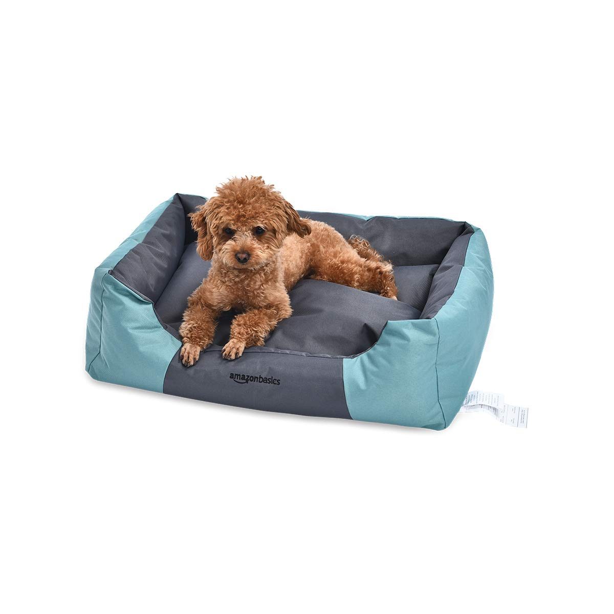 AmazonBasics Water-Resistant Pet Bed - Rectangular, Teal, 25.6 Inch