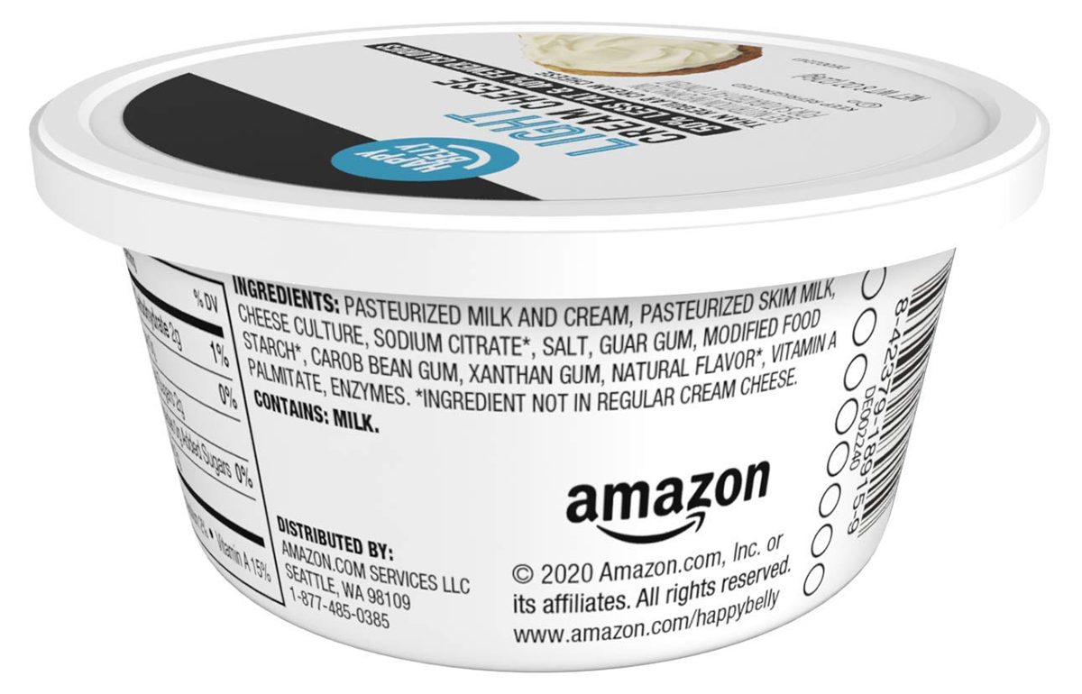 Amazon Brand - Happy Belly Light Cream Cheese, 8 Ounce