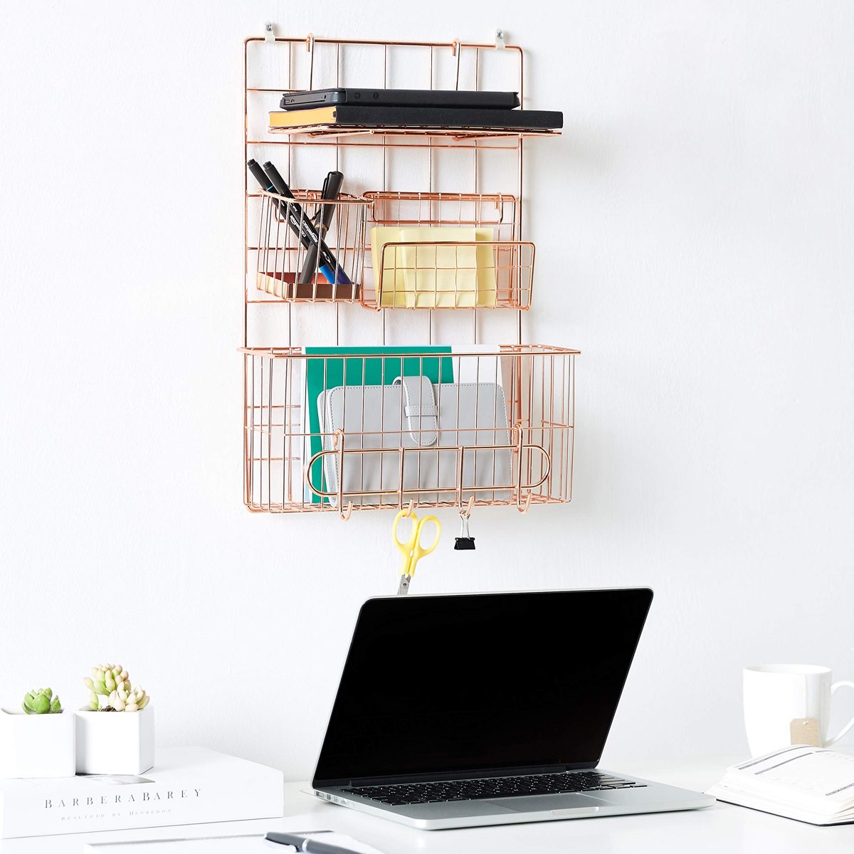 AmazonBasics Hook Rack for Wall Grid Panel, Rose Gold