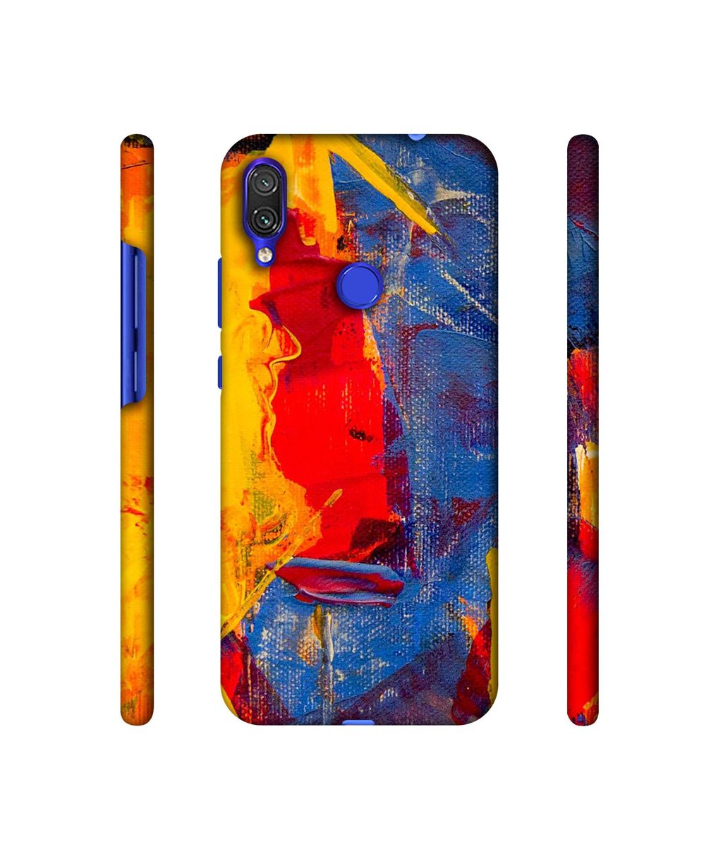 Amazon Brand - Solimo Designer Yellow and Dark Blue Canvas 3D Printed Hard Back Case Mobile Cover for Xiaomi Redmi Note 7 Pro