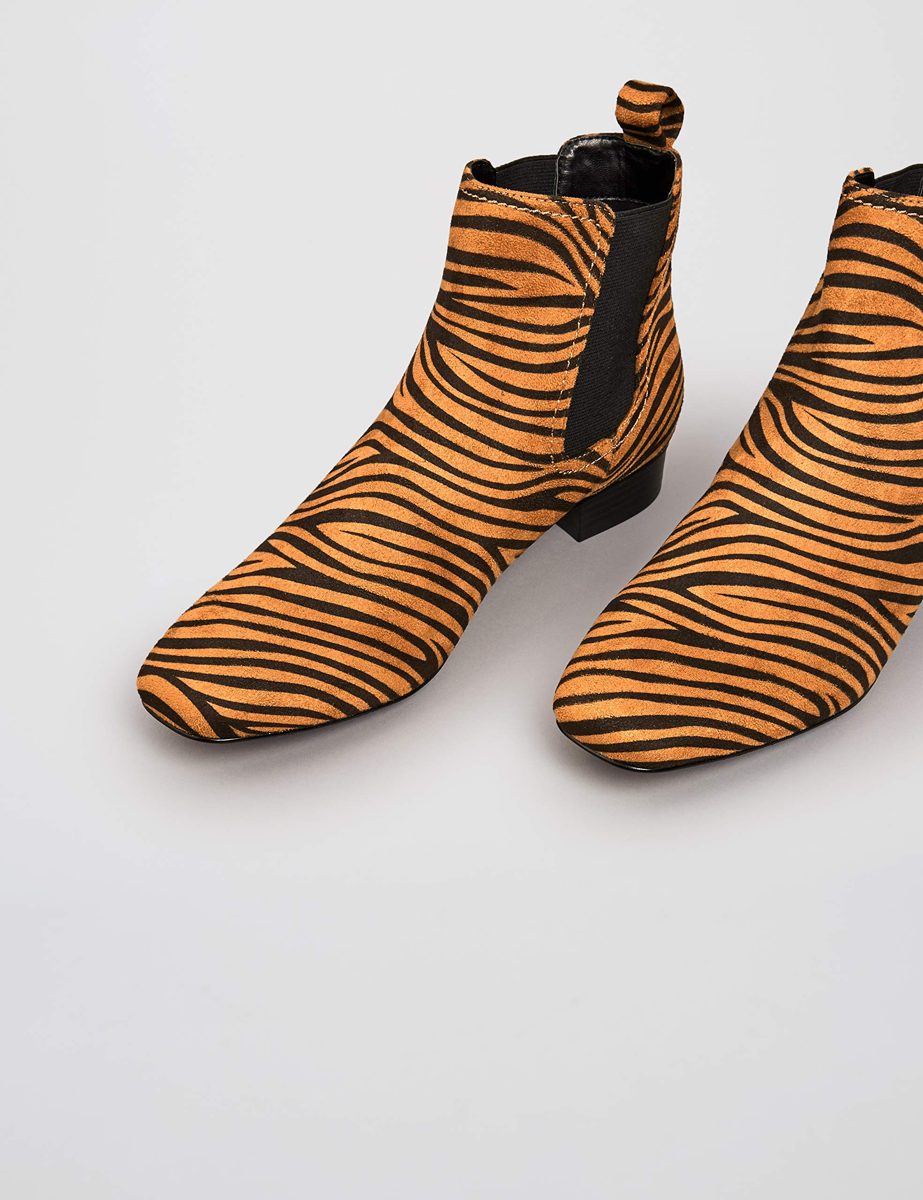 Amazon Brand - find. Simple Chelsea Boots, Brown Tiger), US 7.5