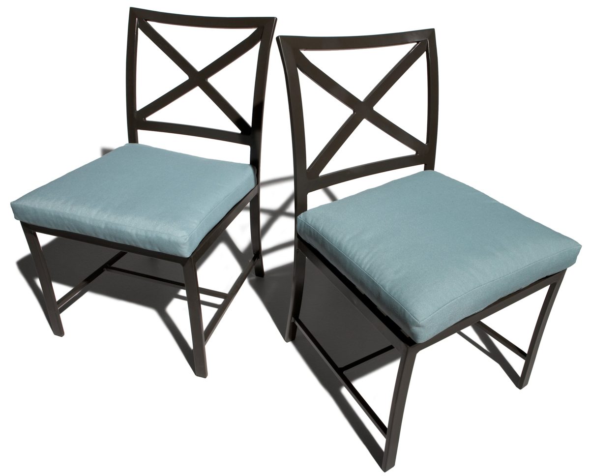 Strathwood Falkner Dining Collection Side Chair Olefin Cushion, Set of 2, Blue Haze