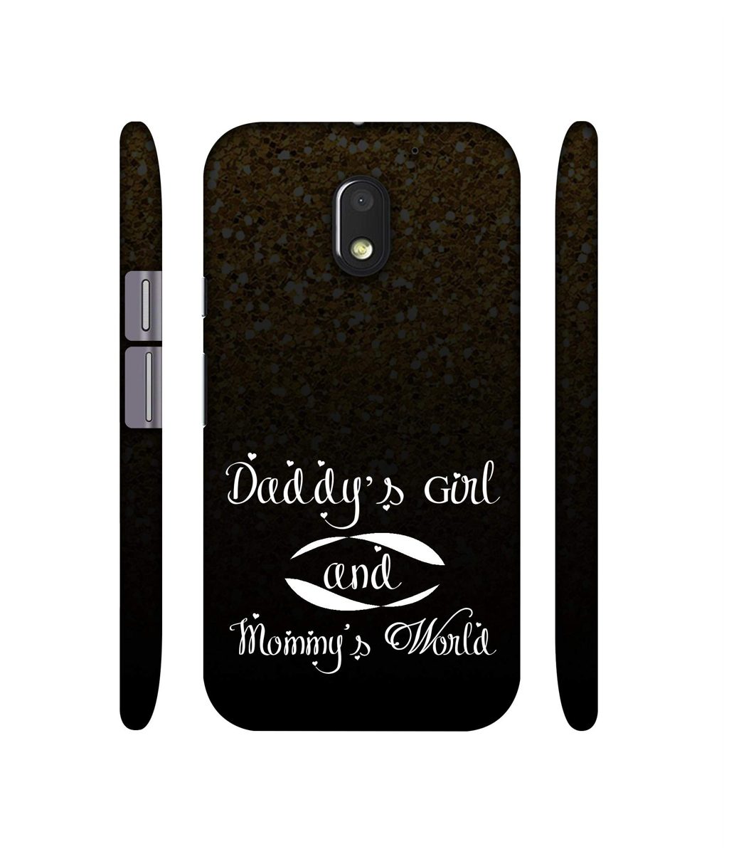 Amazon Brand - Solimo Designer Daddy's Girl and Mummy World 3D Printed Hard Back Case Mobile Cover for Motorola Moto E (3rd gen)