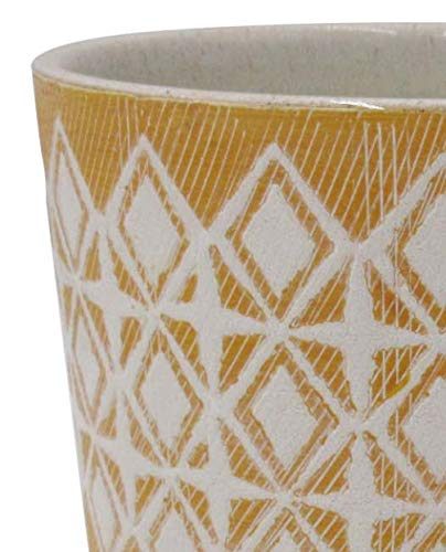 Amazon Brand – Rivet Geometric Ceramic Planter, 8.625"H, Golden Yellow