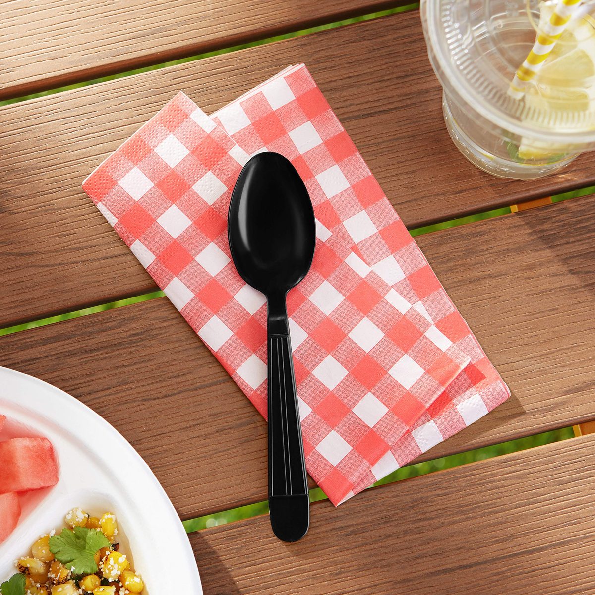 AmazonBasics Heavy-Weight Plastic Spoons, Black, 500-Pack