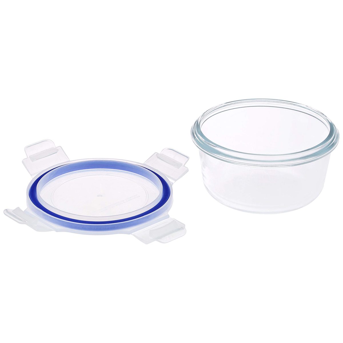 Amazon Brand - Solimo Round Glass Storage Container Set, 350ml, Set of 3, Transparent