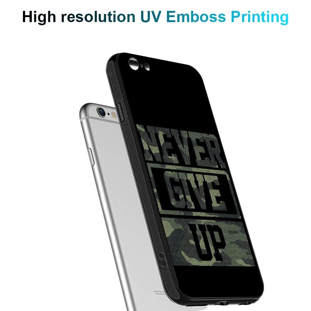 Amazon Brand - Solimo Designer Never Give Up Printed Hard Back Case Mobile Cover for Apple iPhone 6s & 6