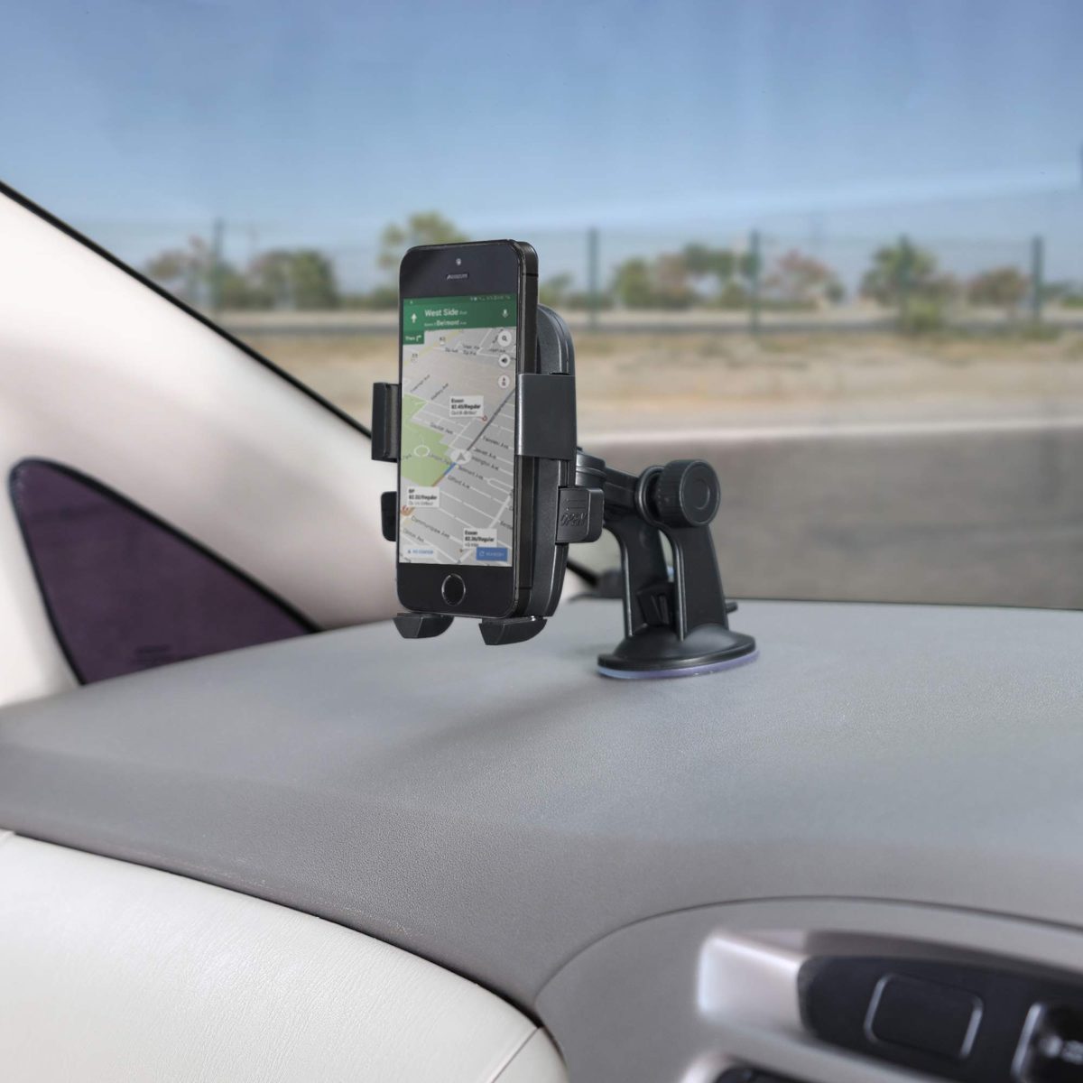Amazon Brand - Solimo Assist Mobile Holder for Cars (360 Degree Rotation, Black)