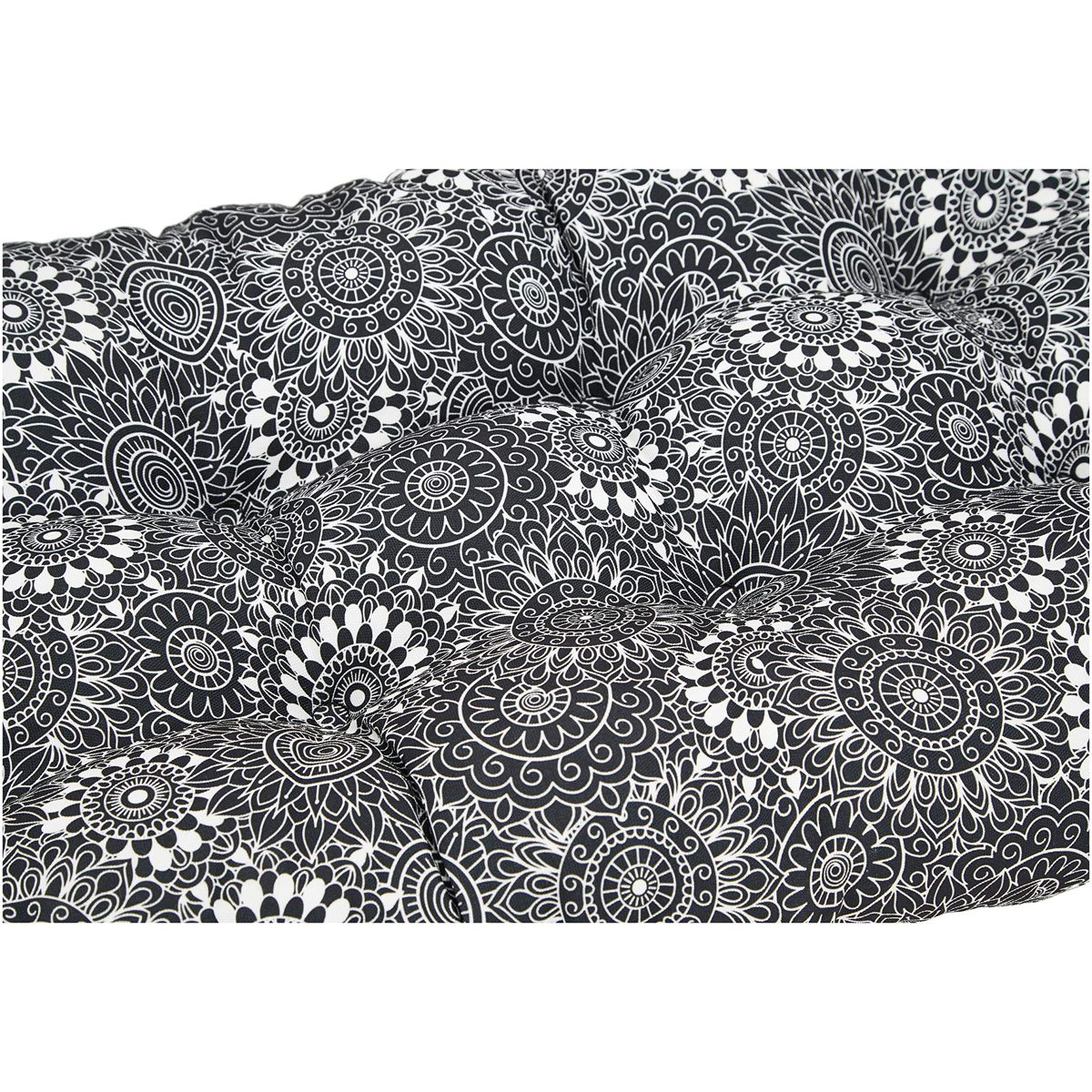 Amazon Basics Tufted Outdoor Patio Bench Cushion- 44 x 18 x 4 Inches, Black Floral