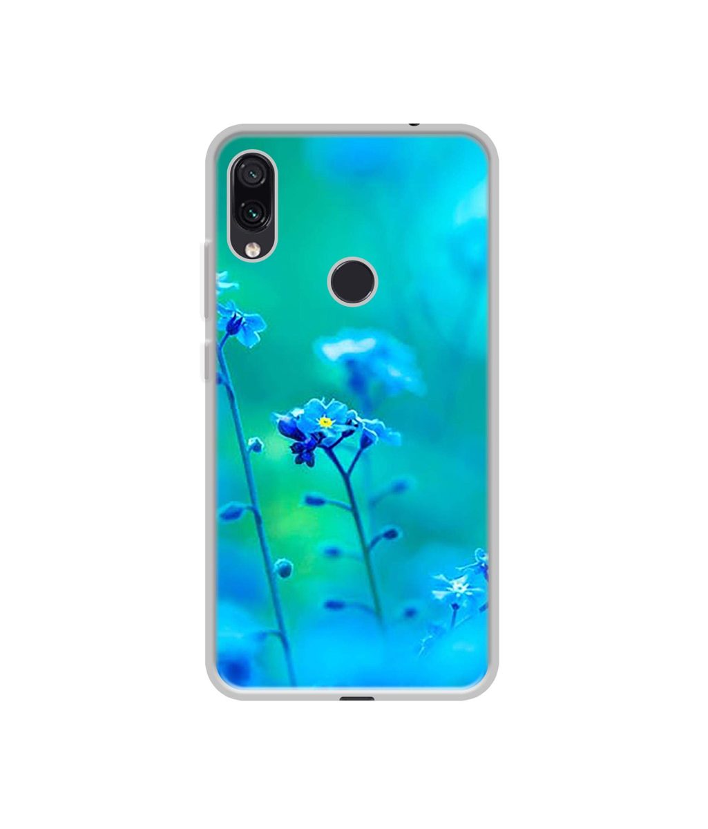 Amazon Brand - Solimo Designer Blue Flower UV Printed Soft Back Case Mobile Cover for Mi Redmi Note 7 / Note 7S / Note 7 Pro