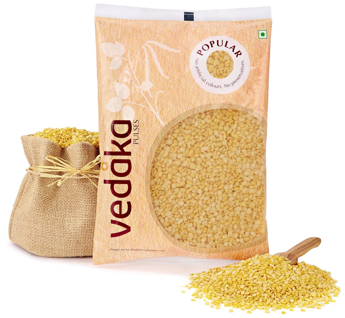 Amazon Brand - Vedaka Popular Moong Dal (Yellow), 2kg