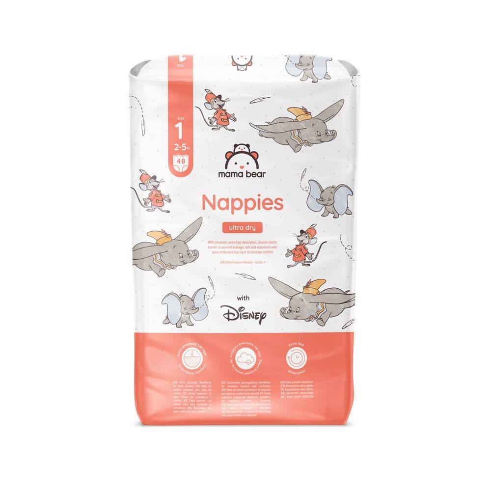 Mama Bear - Disney - 96 Ultra Dry Nappies - Size 1 (2 - 5 kg)