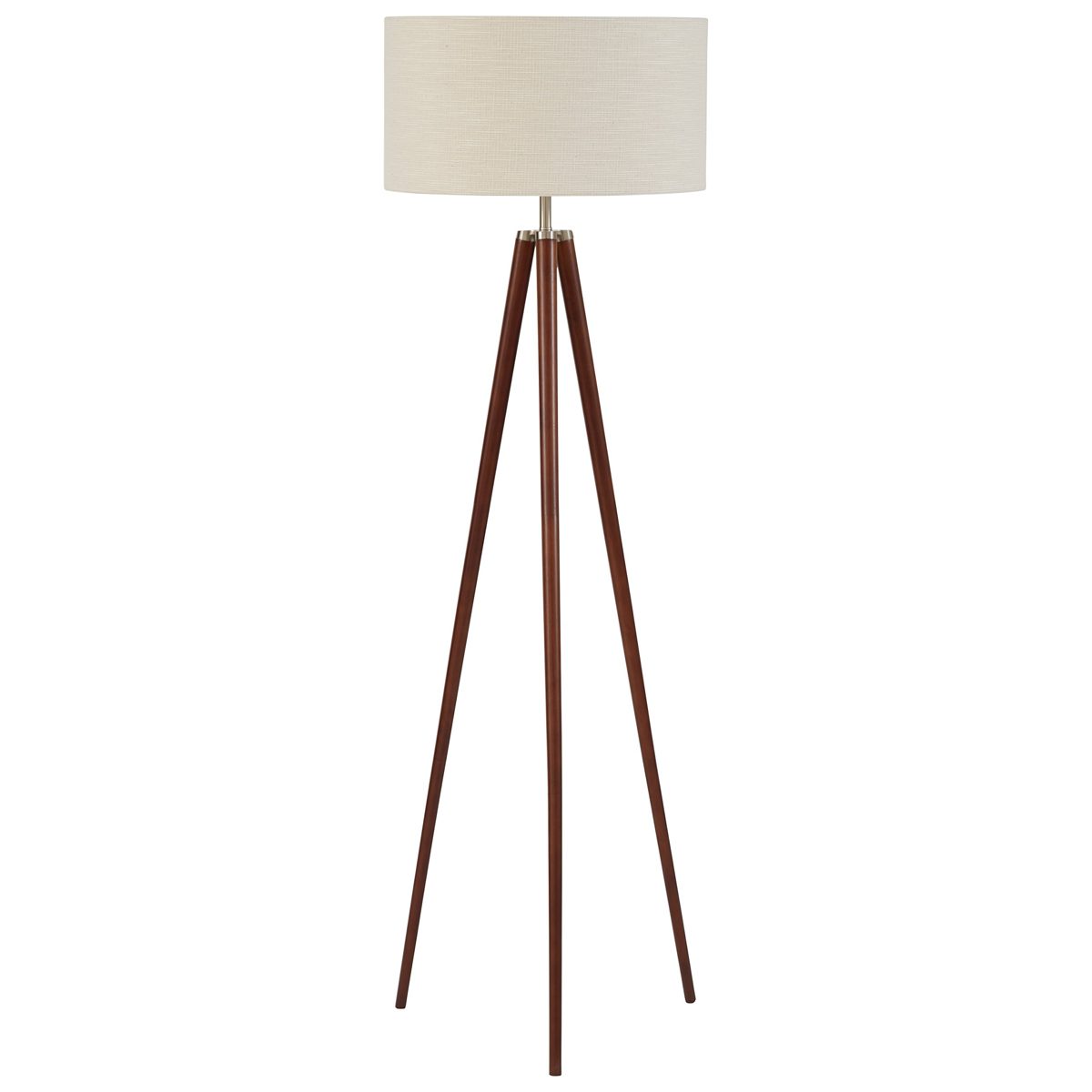 Stone & Beam Modern Tripod Floor Lamp, with Bulb, Ivory Shade, 19.0" x 19.0" x 61.0", Ivory