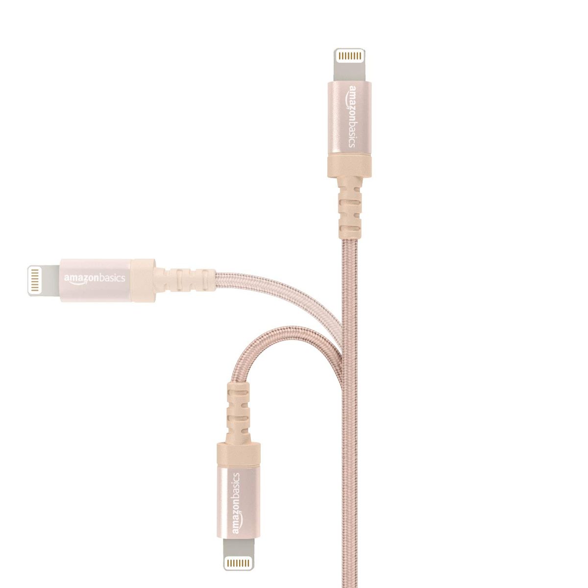 AmazonBasics Nylon Braided Lightning to USB A Cable, MFi Certified Apple iPhone Charger, Gold, 6-Foot