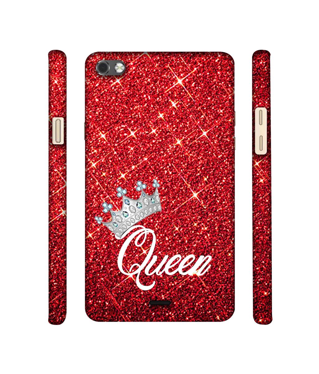 Amazon Brand - Solimo Designer Queen On Red Glitter 3D Printed Hard Back Case Mobile Cover for Micromax Canvas Sliver 5 Q450