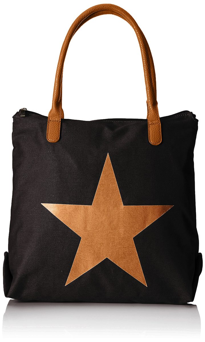 handbag Stella, Black Cognac
