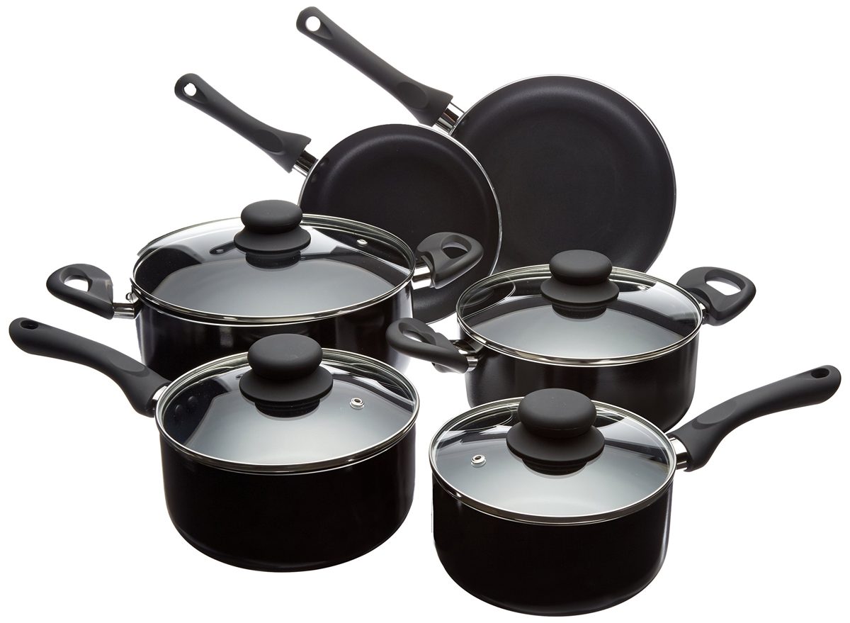 Amazon Basics 焦getuki Prevention POTS AND PANS SET OF 10
