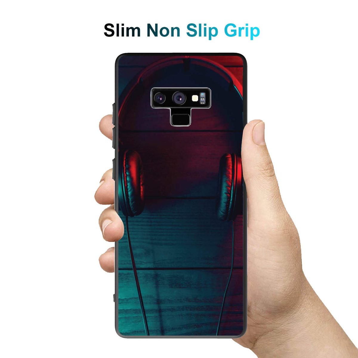 Amazon Brand - Solimo Designer Music Headphone Printed Hard Back Case Mobile Cover for Samsung Galaxy Note 9 (D310)
