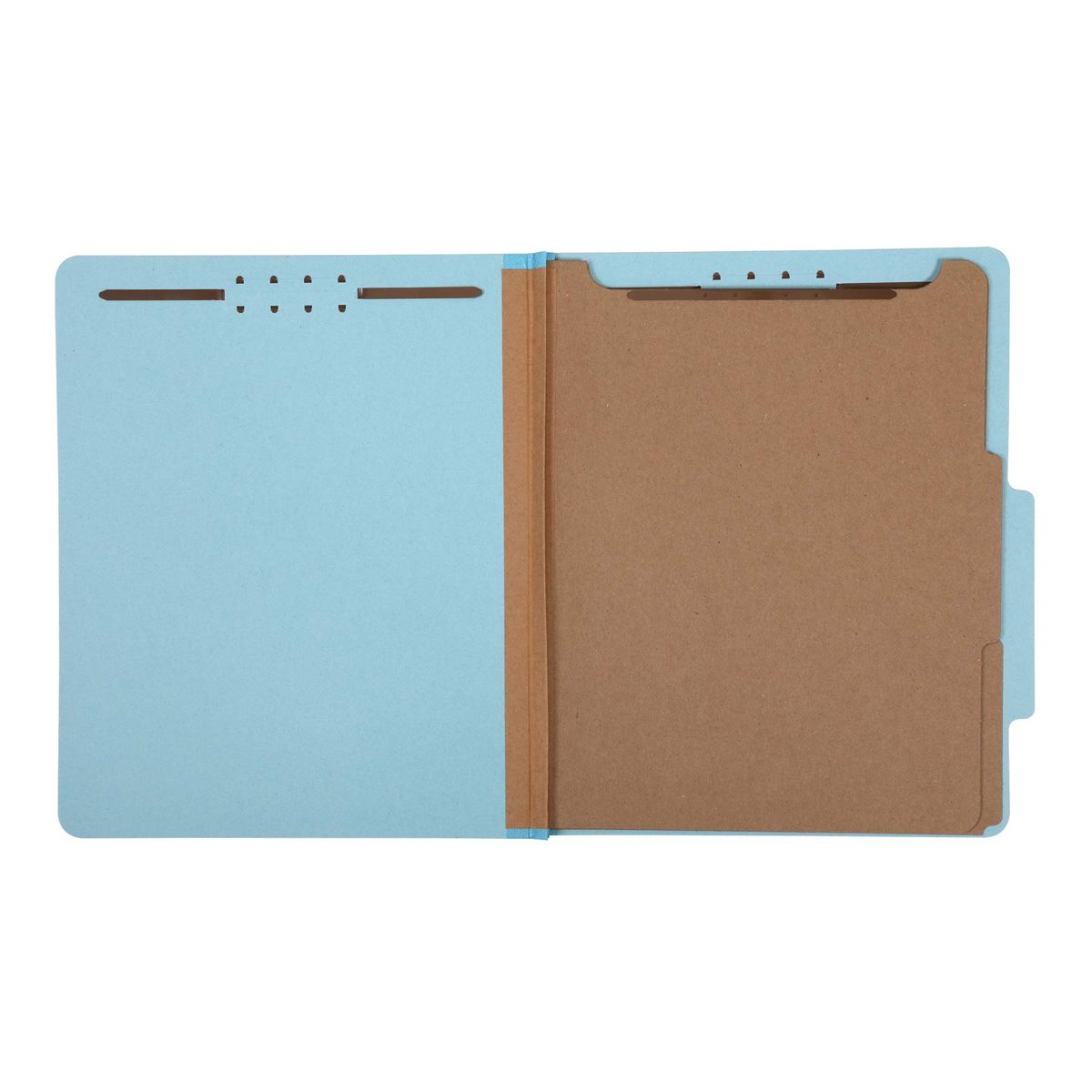 AmazonBasics Classification Folder- 100% Recycled, 2 Dividers, 2" Embedded, Letter, Light Blue, 10 per Box