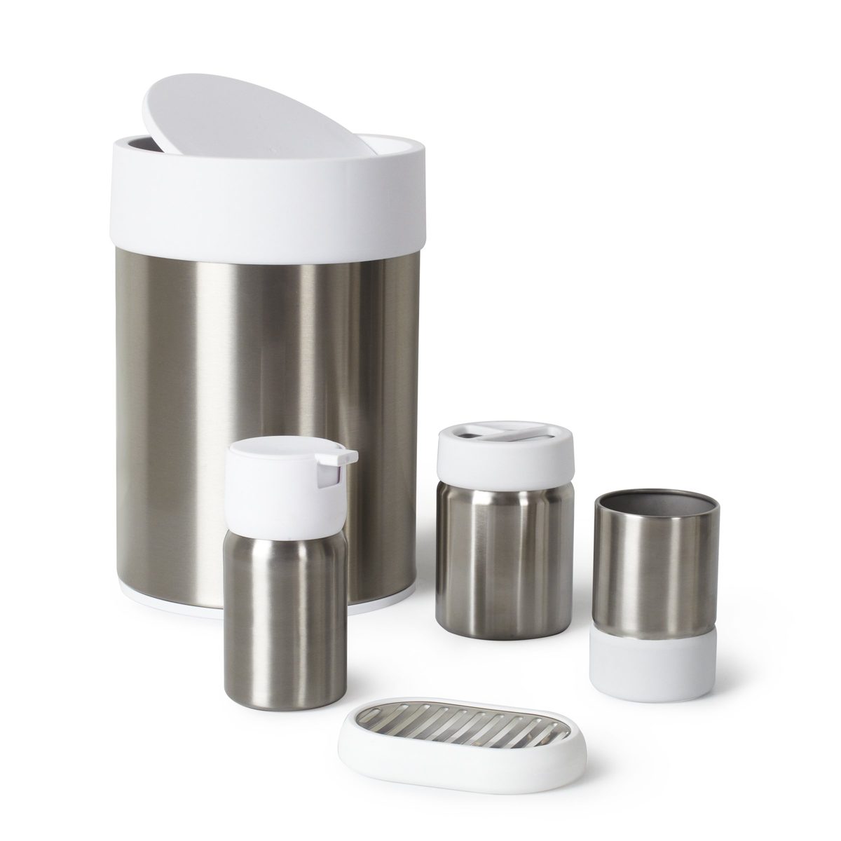 AmazonBasics Stainless Steel Soap Pump - White