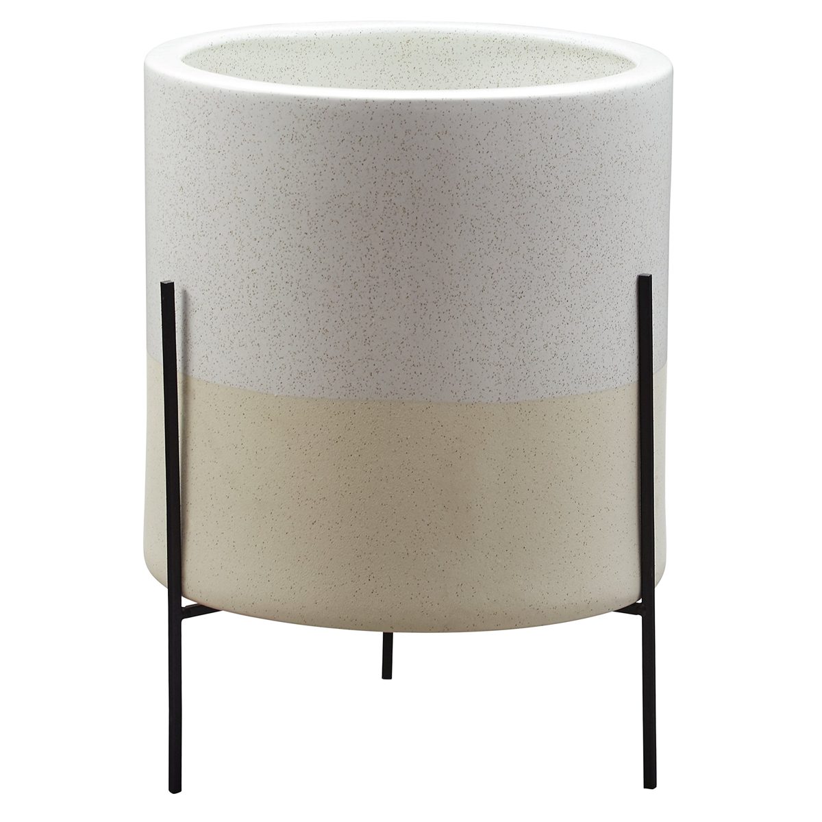 Amazon Brand – Rivet Mid-Century Ceramic Planter with Stand, 18.9"H, White