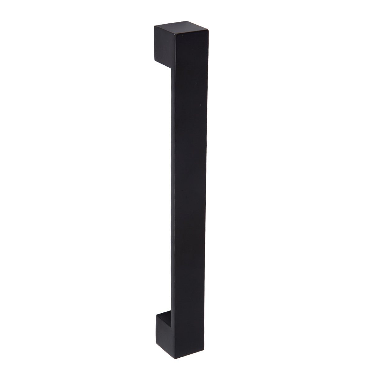 AmazonBasics Short Modern Cabinet Handle, 8.94" Length (7.56" Hole Center), Flat Black, 10-Pack