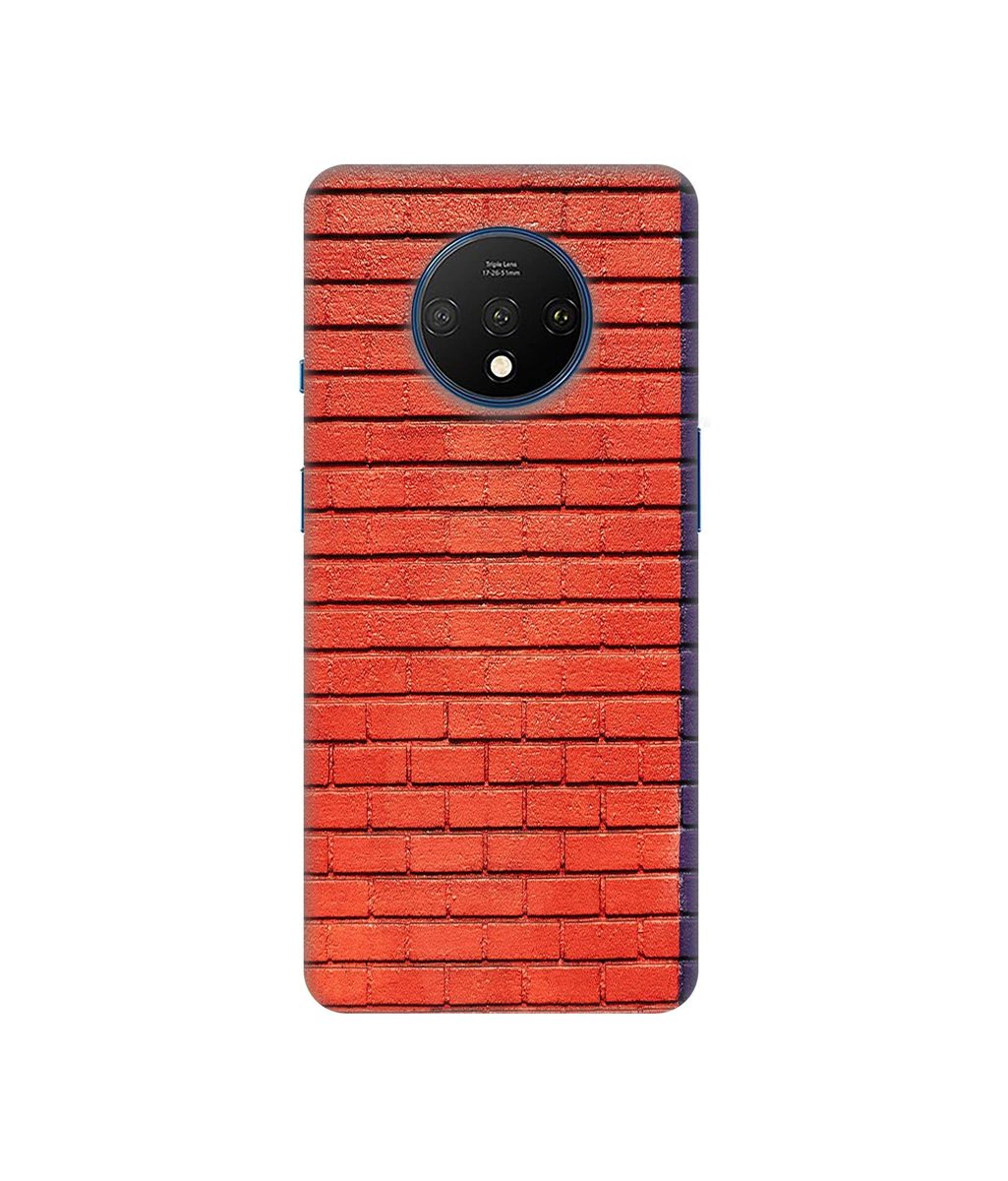 Amazon Brand - Solimo Designer Red and Purple Brick 3D Printed Hard Back Case Mobile Cover for OnePlus 7T