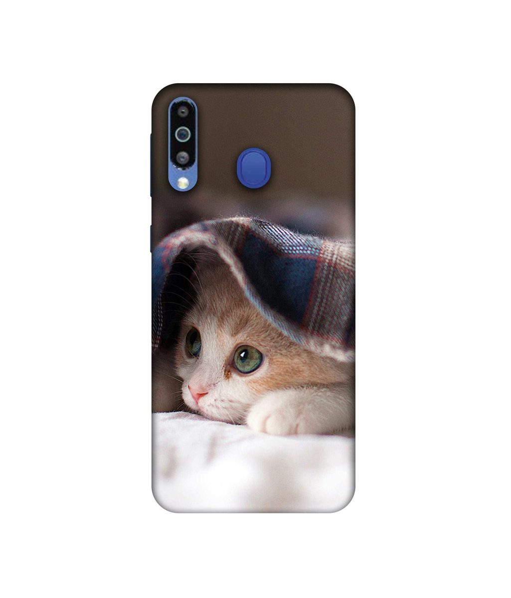 Amazon Brand - Solimo Designer Sleepy Kitten 3D Printed Hard Back Case Mobile Cover for Samsung Galaxy M21