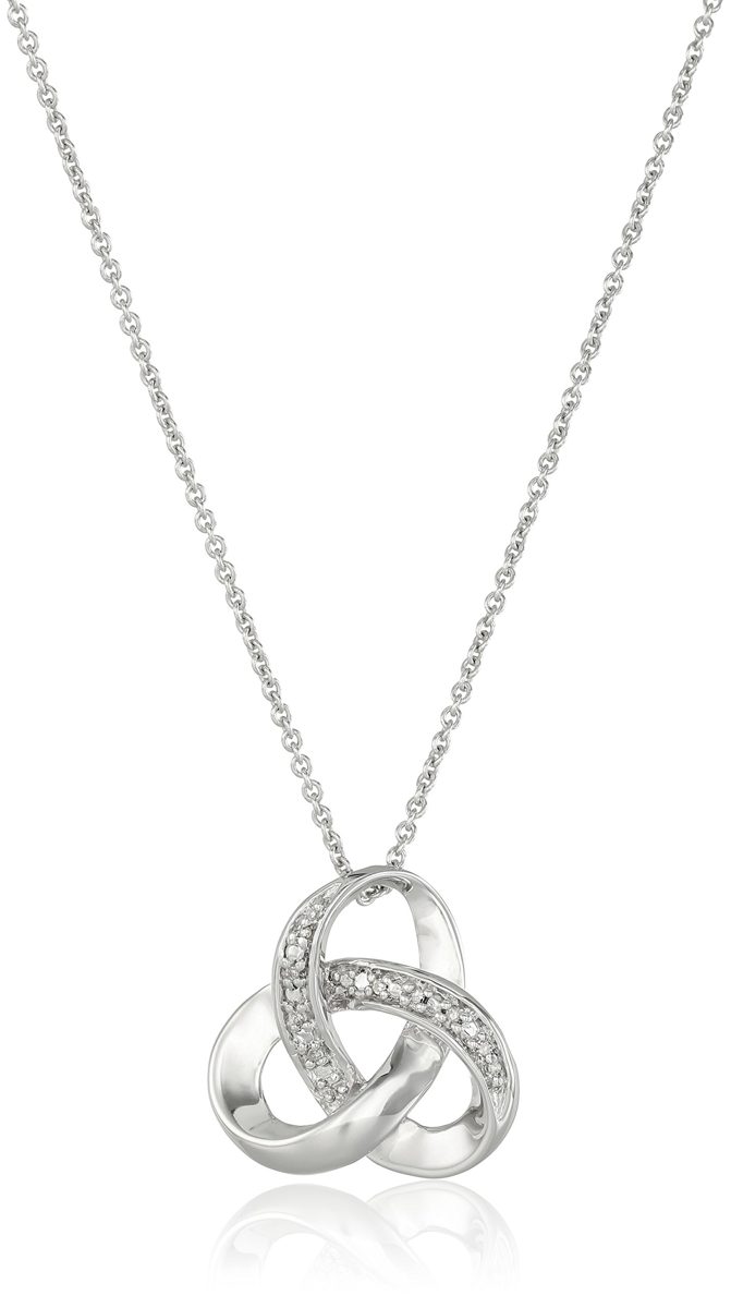 Sterling Silver Diamond Accent Love Knot Pendant Necklace, 18"