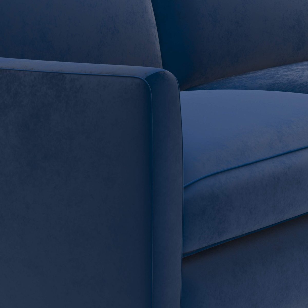 Amazon Brand – Rivet Edgewest Low Back Modern Right Chaise Sofa Sectional, 115"W, Blue Ink