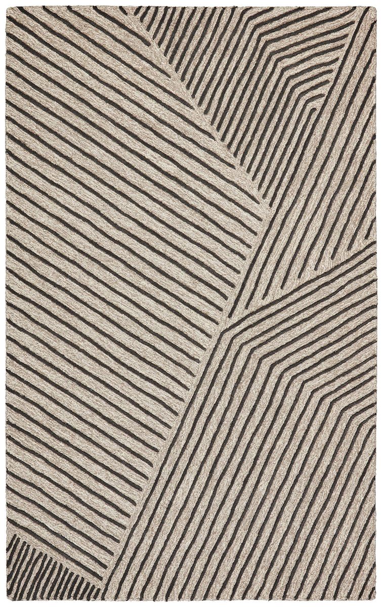 Amazon Brand – Rivet Contemporary Wool Blend Area Rug, 4' x 6', Grey Charcoal