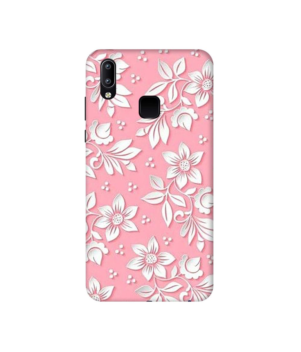 Amazon Brand - Solimo Designer White Flower Pattern 3D Printed Hard Back Case Mobile Cover for Vivo Y95