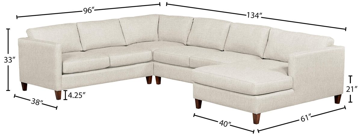 Amazon Brand – Stone & Beam Andover Modern Left U-Sectional Sofa, 134"W, Sand