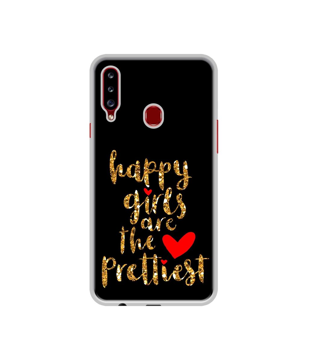 Amazon Brand - Solimo Designer Happy Girls are The Prettiest UV Printed Soft Back Case Mobile Cover for Samsung Galaxy A20s